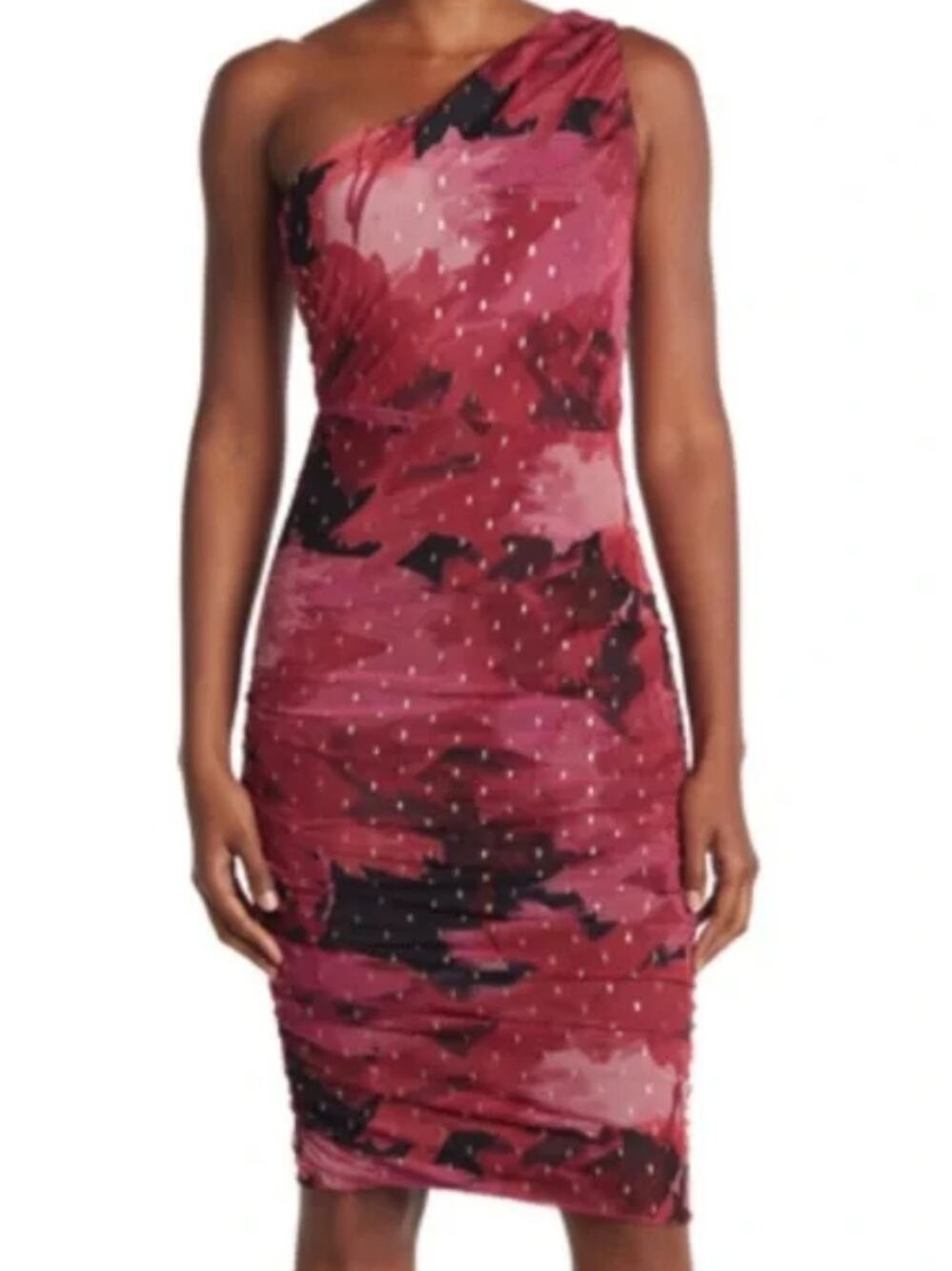 Women's Love by Design Bodycon One Shoulder Knee Length Dress | Size Small